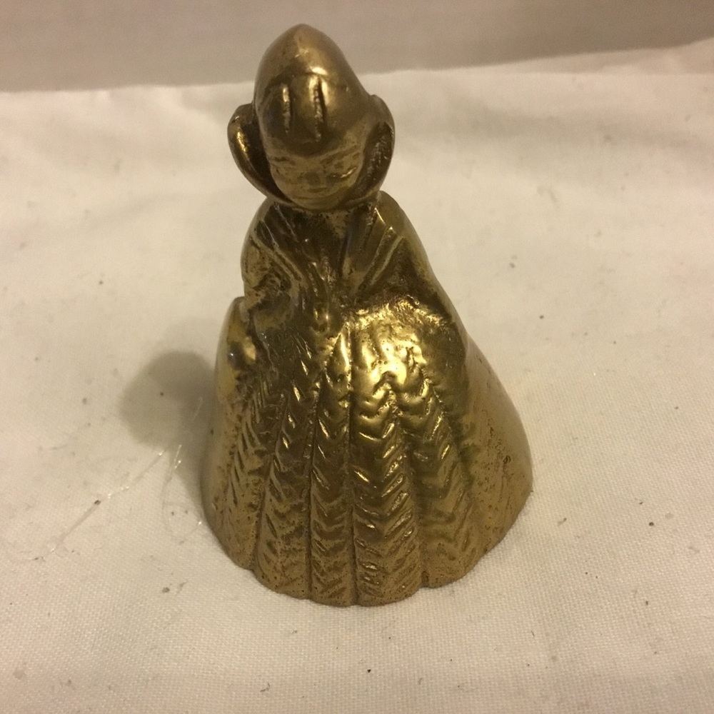 Charming vintage brass Victorian lady  service desk bell- collectible item
